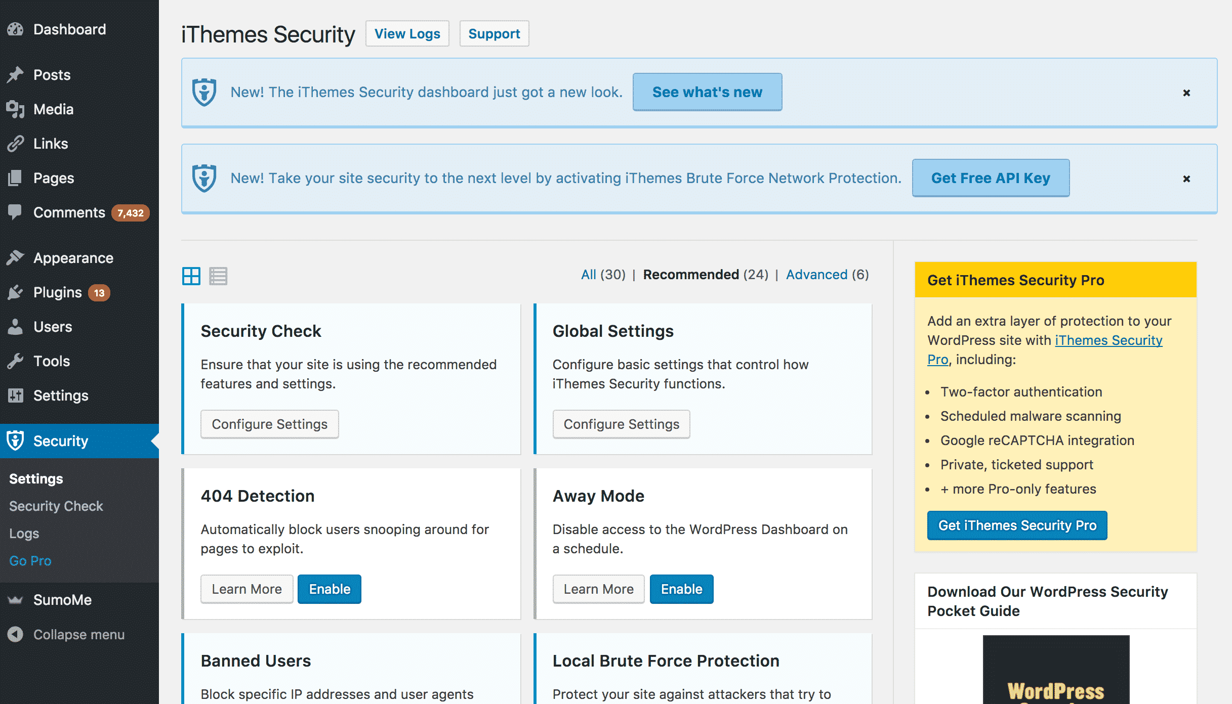 Configuring iThemes Plugin