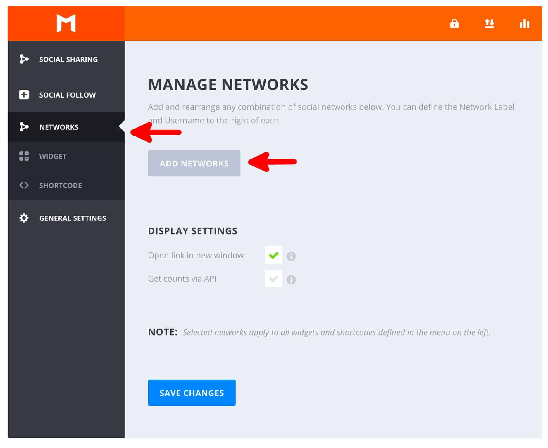 Monarch Social Follow Settings