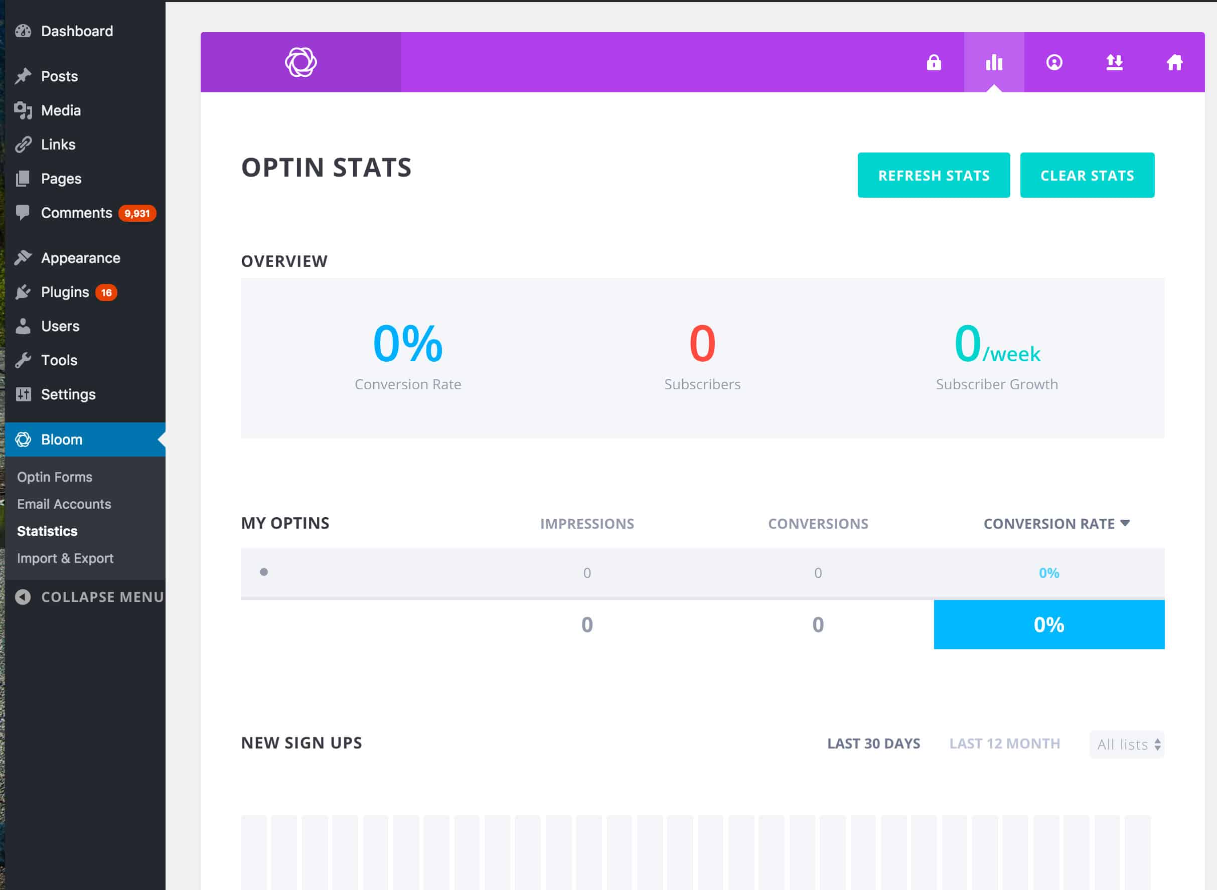 Bloom Statistics & Reports