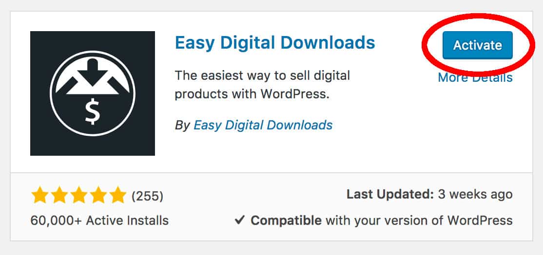 Activating EDD (Easy Digital Downloads)