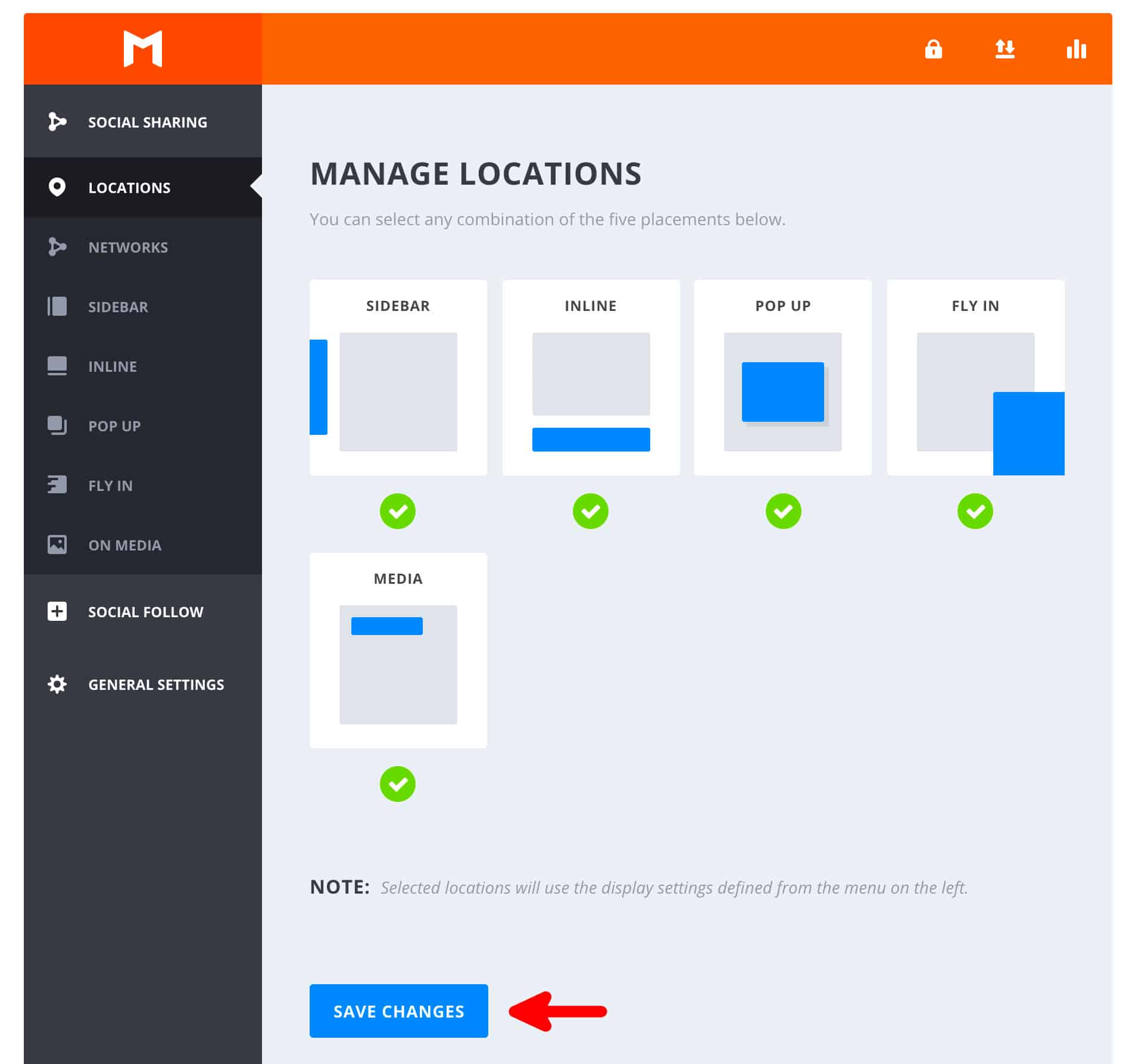 Monarch Social Icons Locations