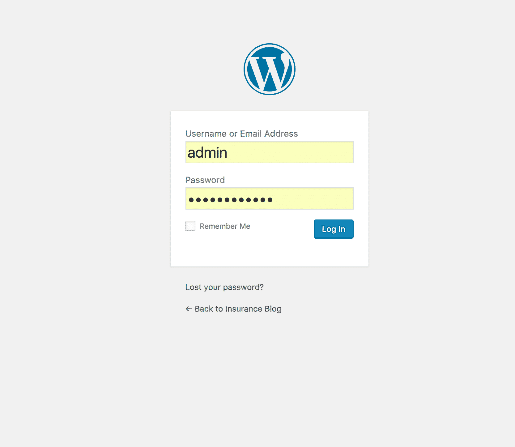 Log-in To WordPress Dashboard