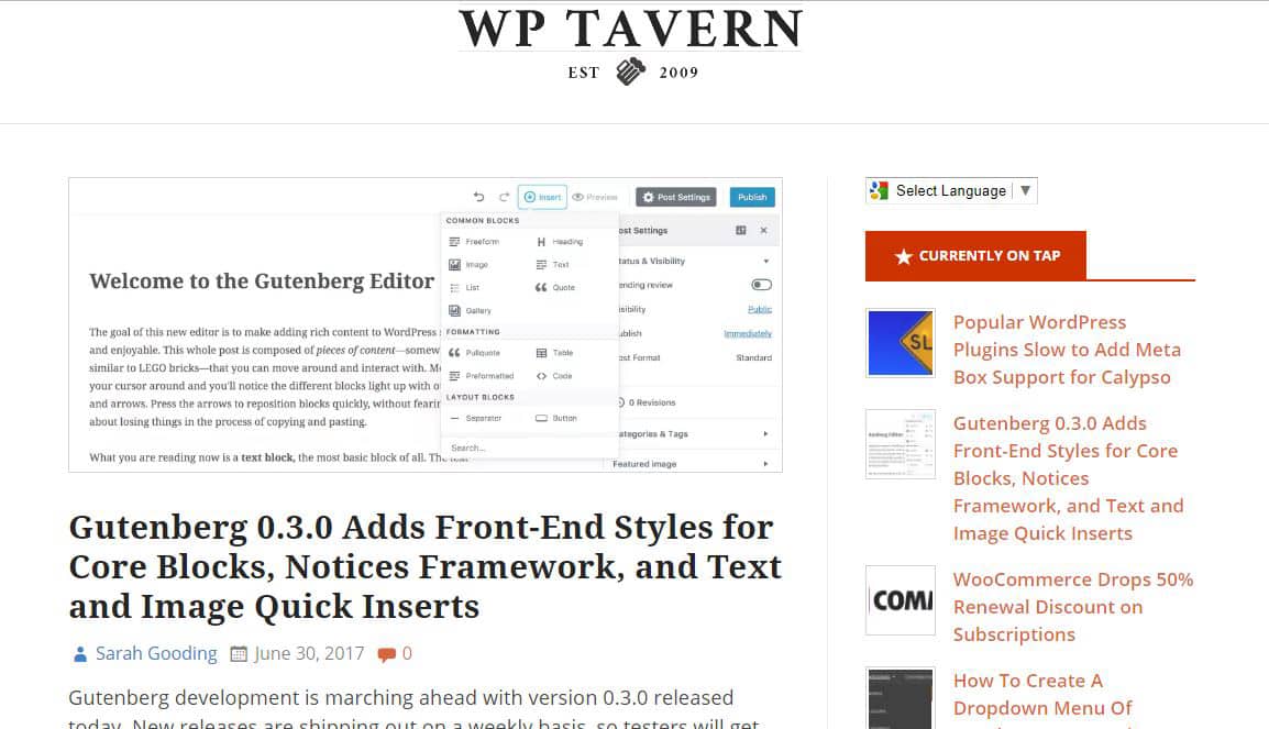 WP Tavern Blog