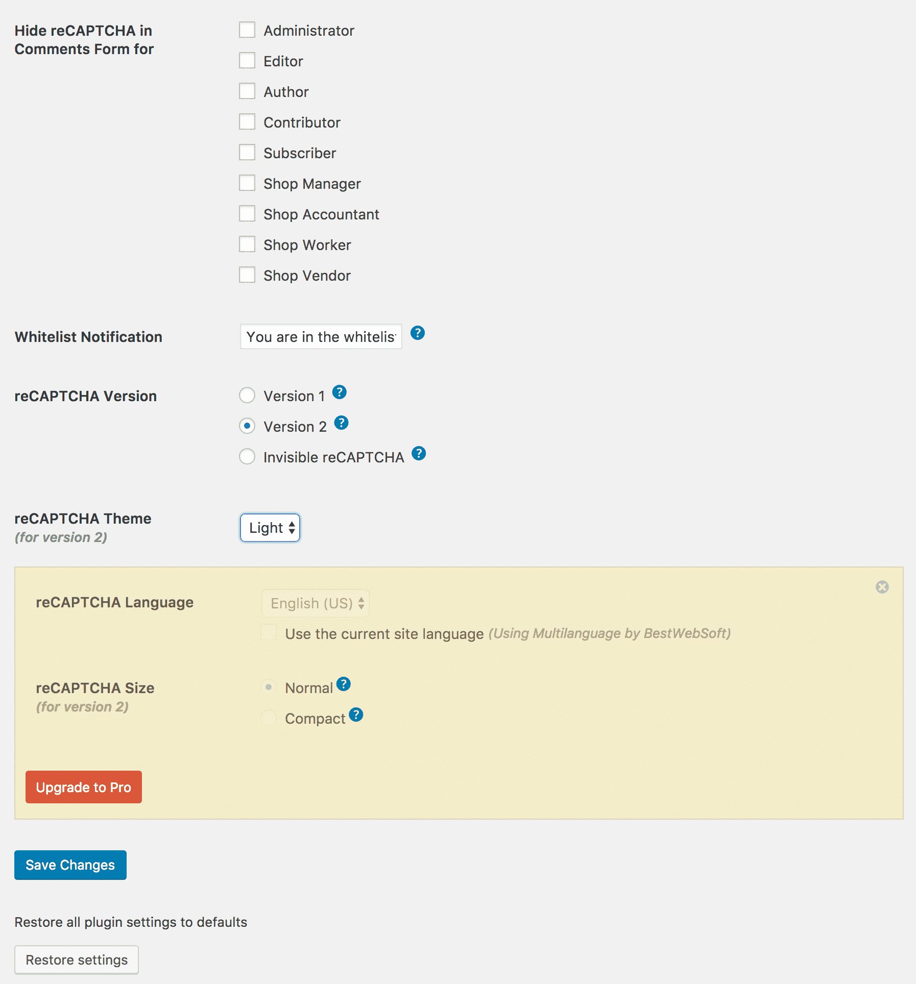 Configuring Google Captcha