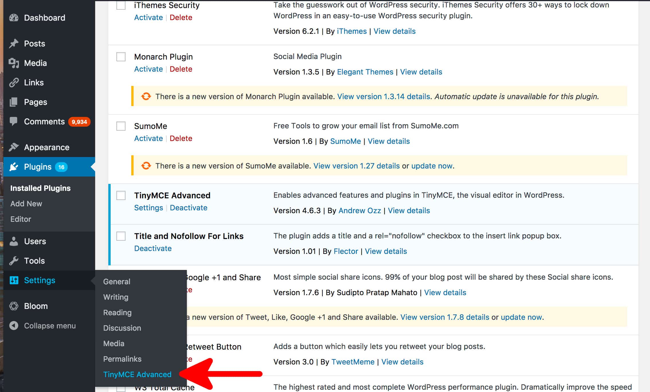 TinyMCE Advanced Plugin Settings