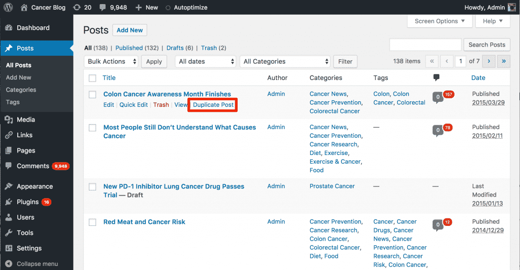 Wordpress Post Duplicator Plugin – WXCQRB