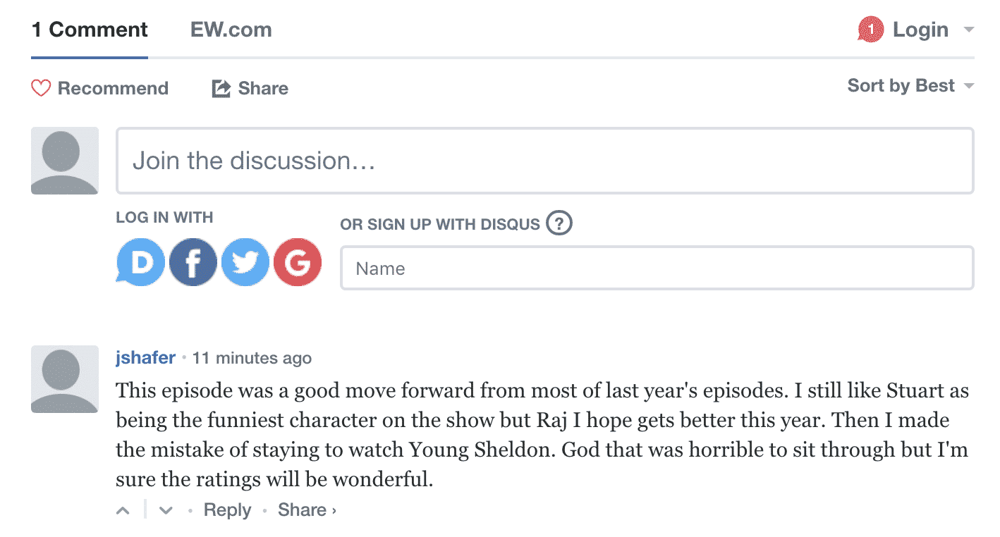 Disqus Comment System Example