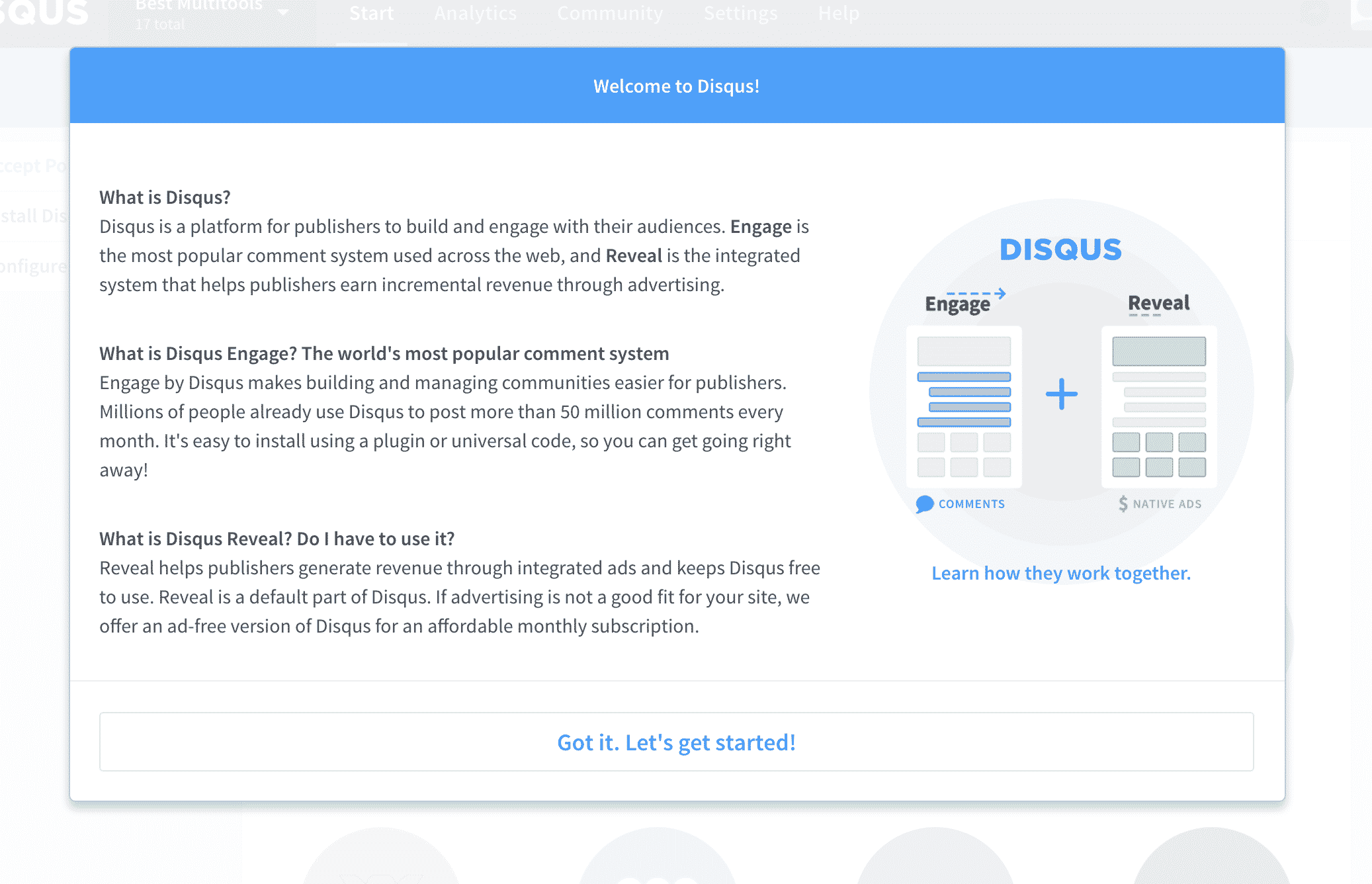 Disqus Welcome Message