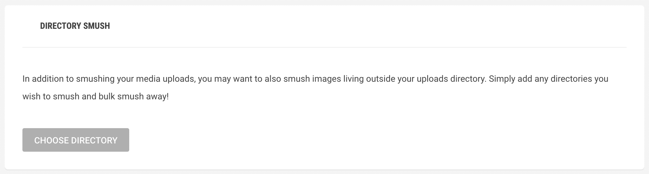 Directory Smush Option in WP Smush It