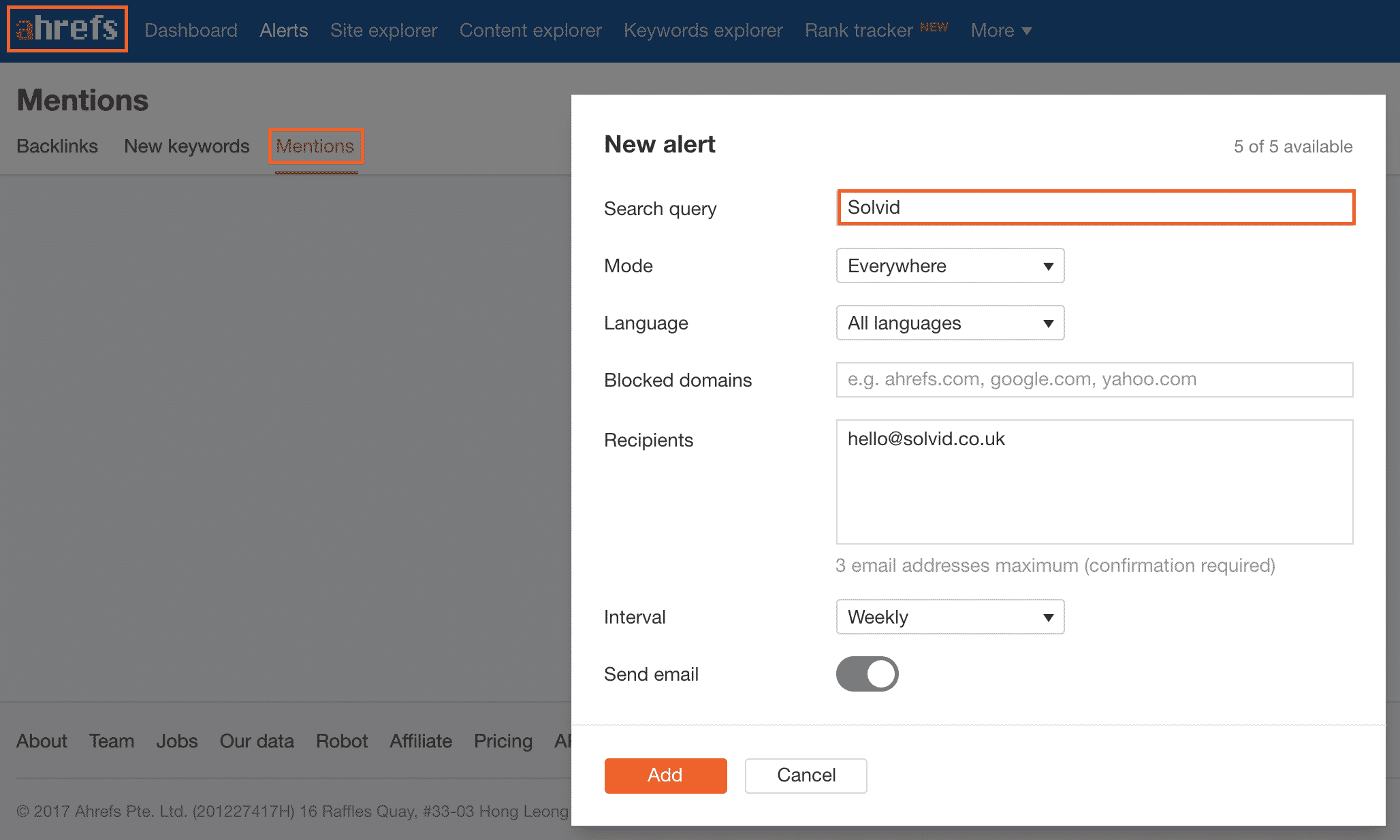 Ahrefs Alerts