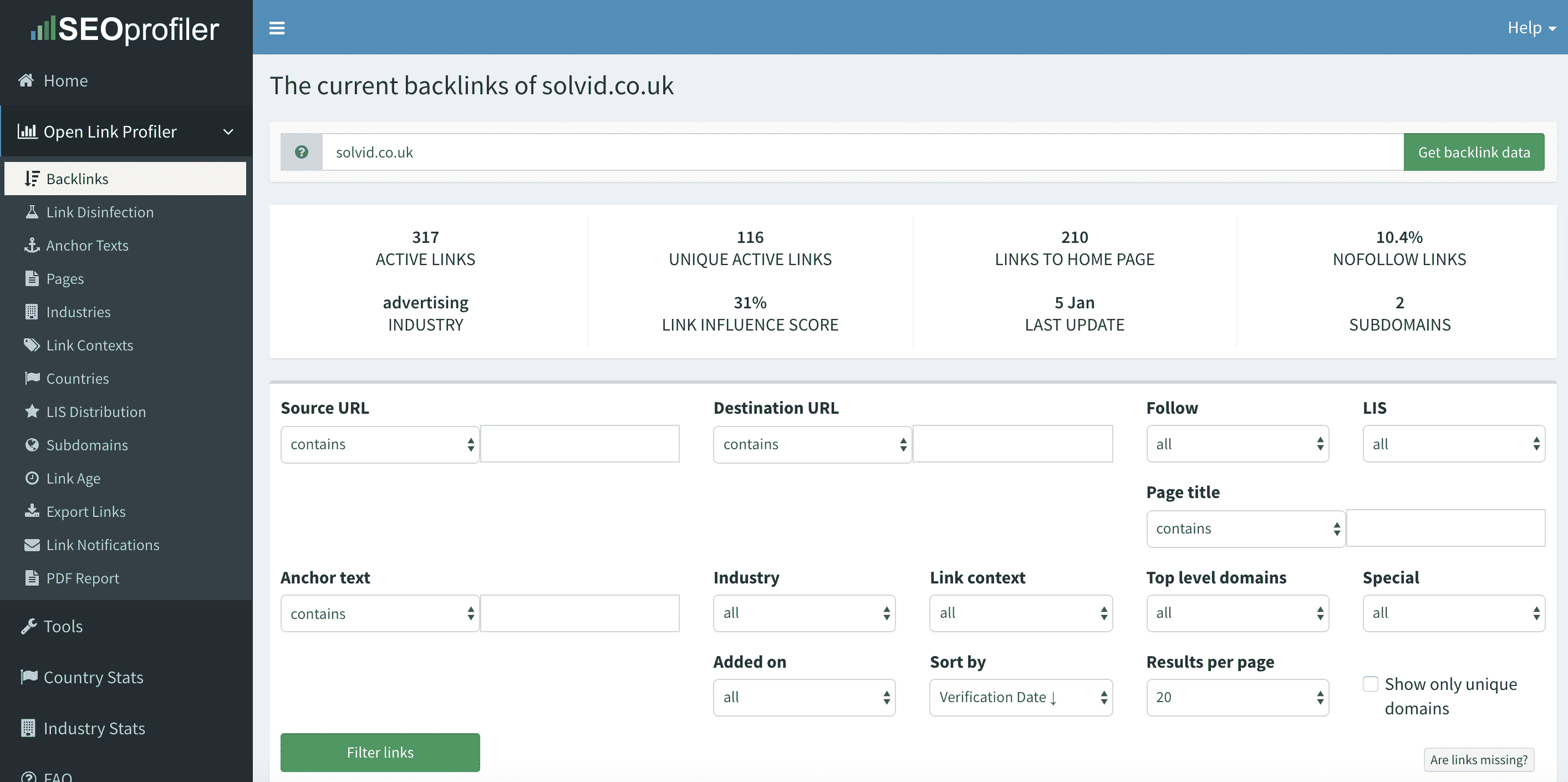 Open Link Profiler