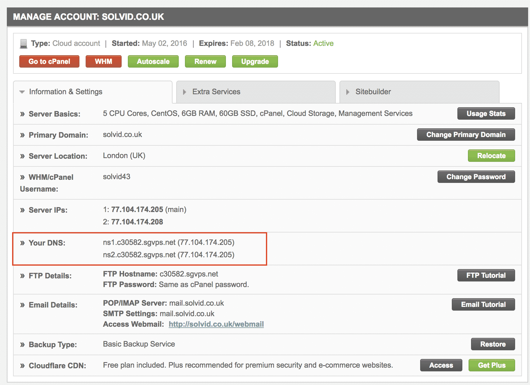 Siteground Nameservers