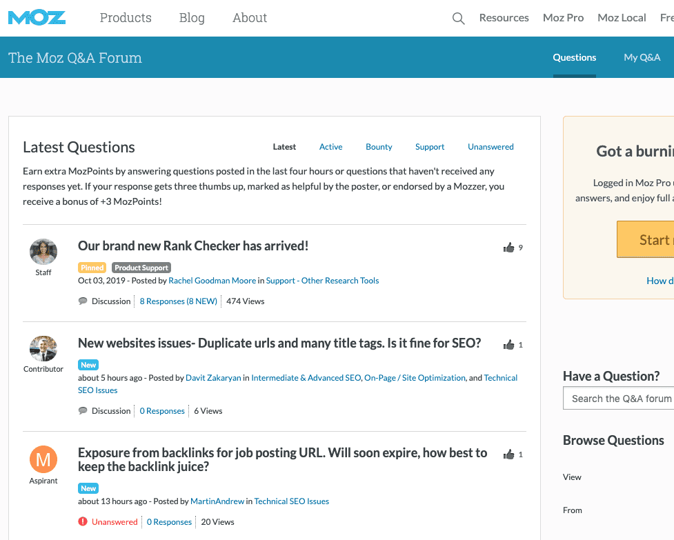 Moz Q&A