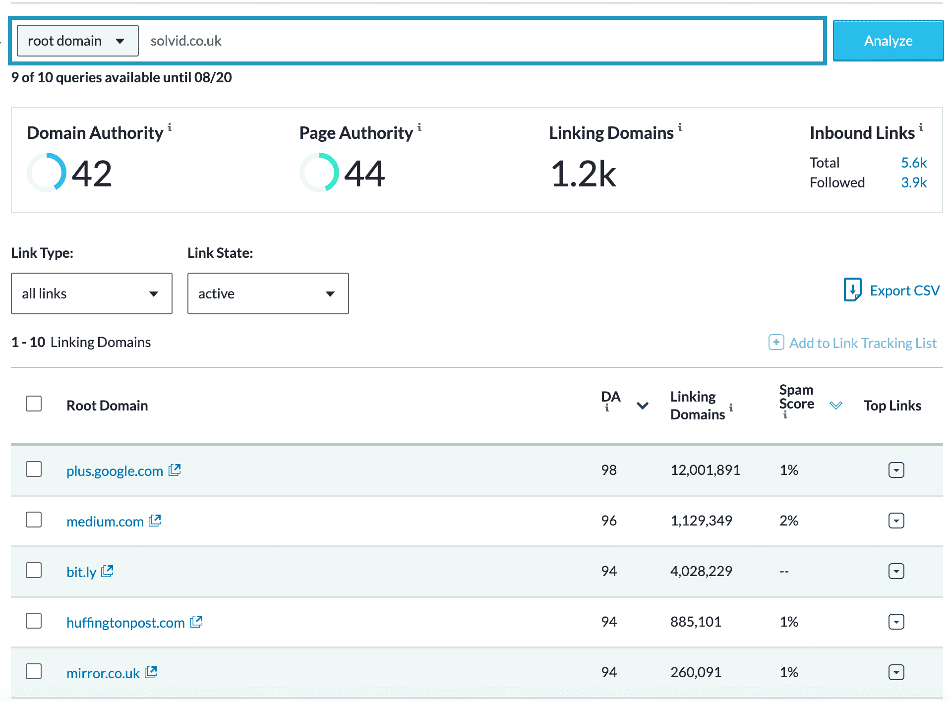 Moz Open Site Explorer