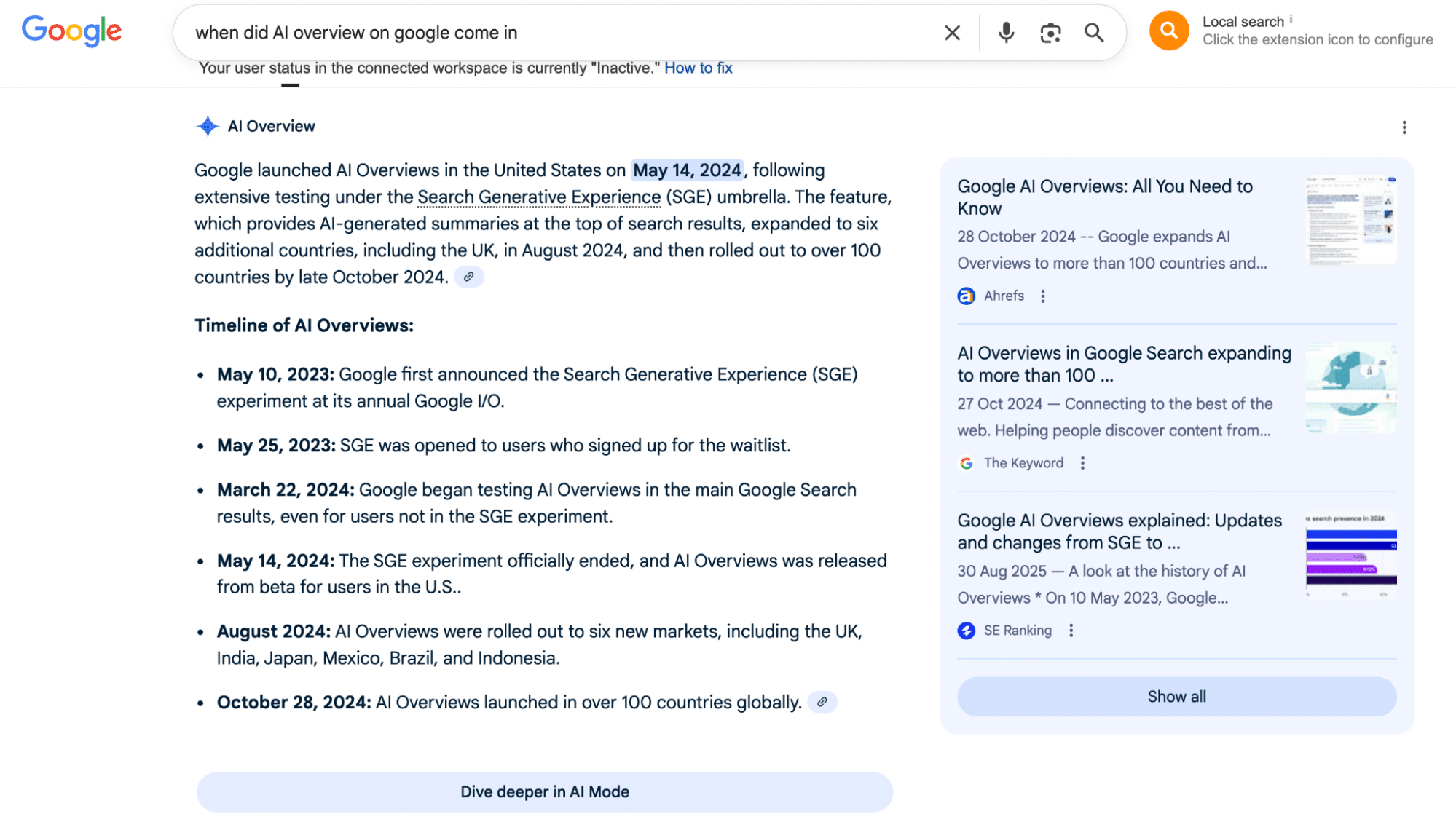 Google AI Overview