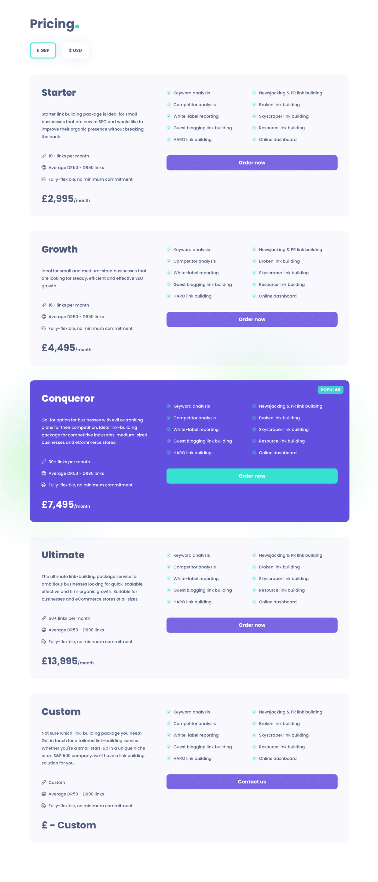 Solvid Link Building Pricing