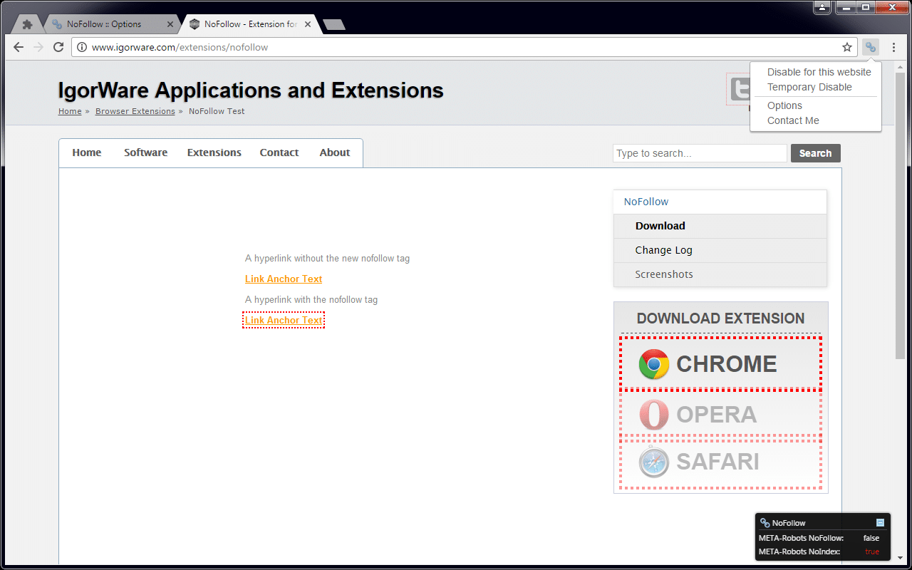 User Browser Extensions