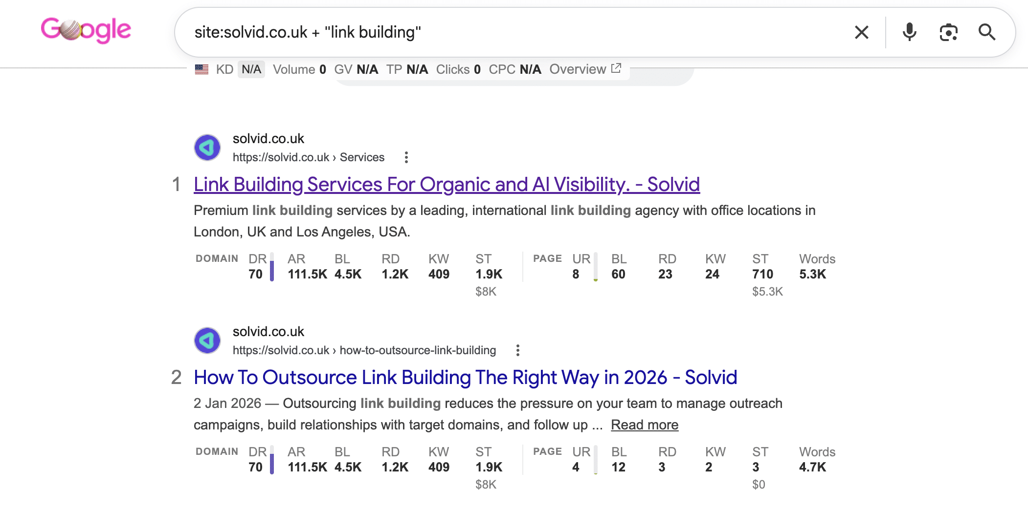 Search Operator Example