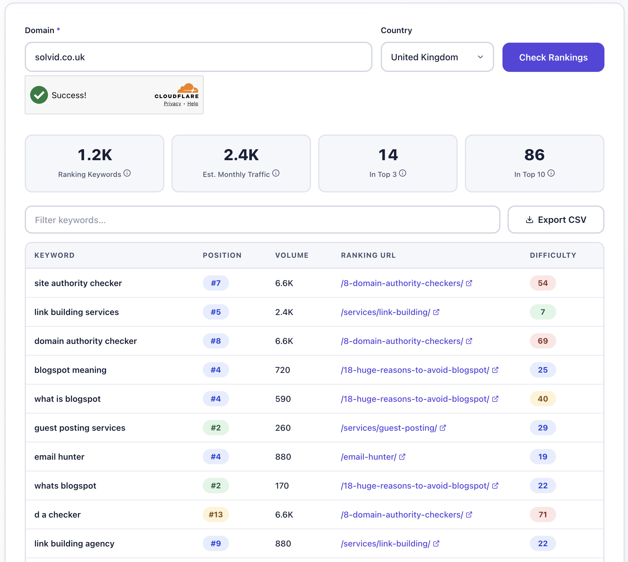 Search Engine Ranking Checker