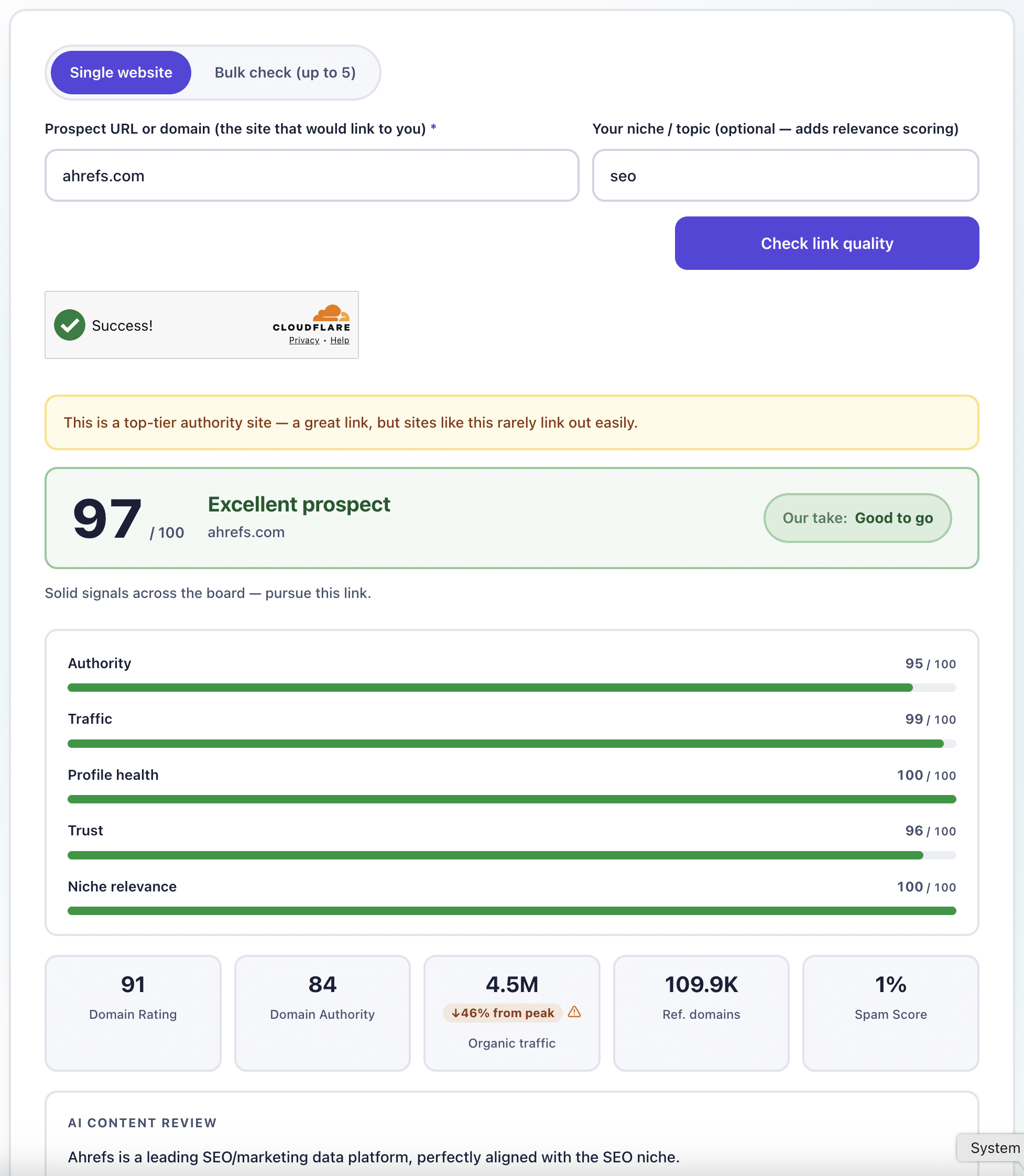 Backlink Quality Checker