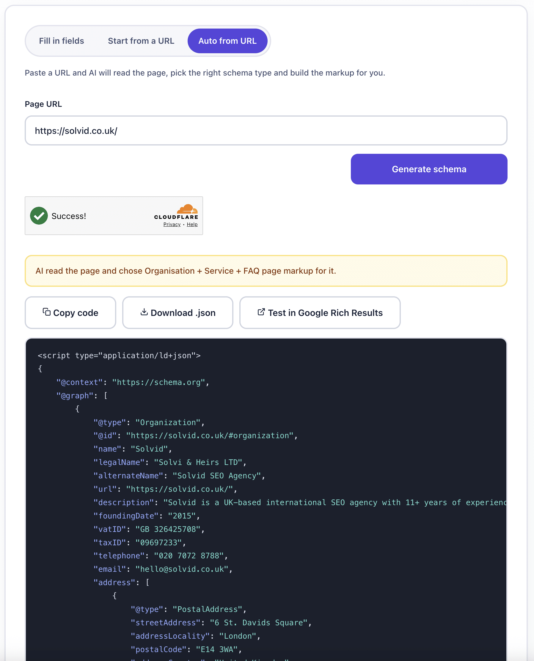 AI Schema Markup Generator