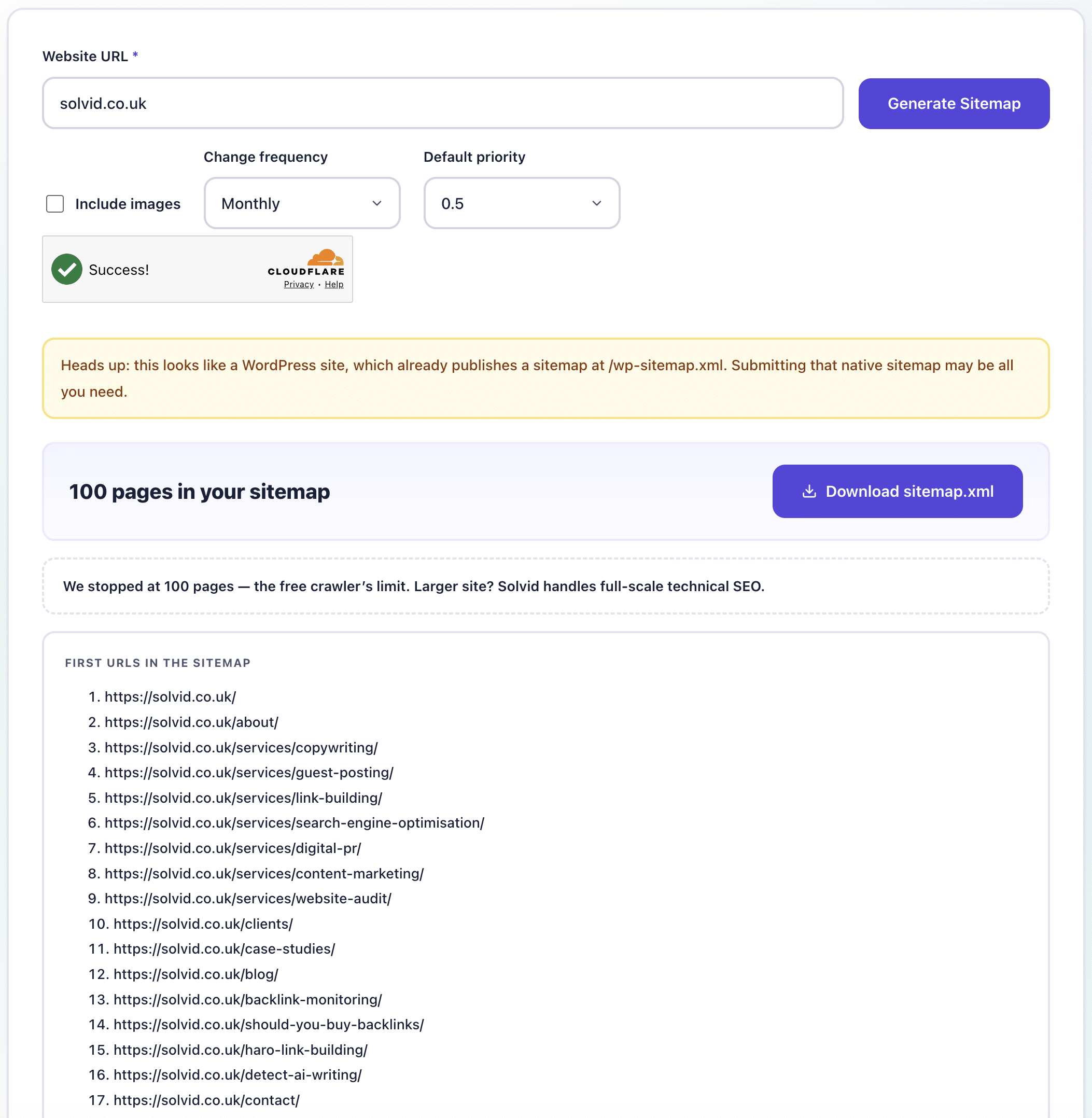XML Sitemap Generator