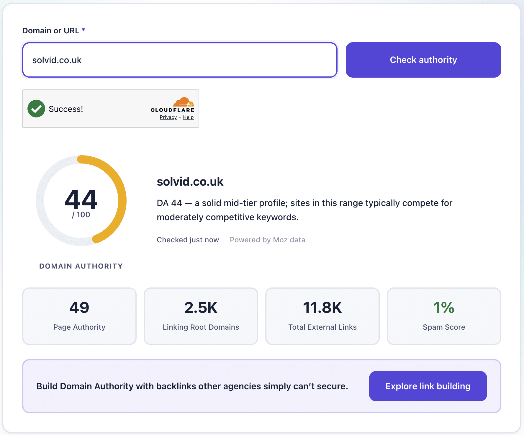 Domain Authority Checker