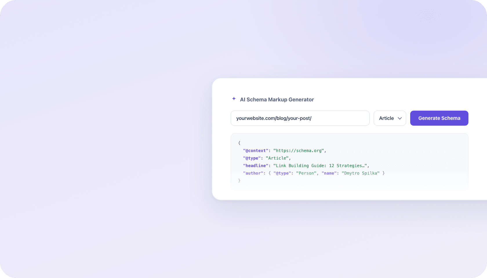 AI Schema Markup Generator